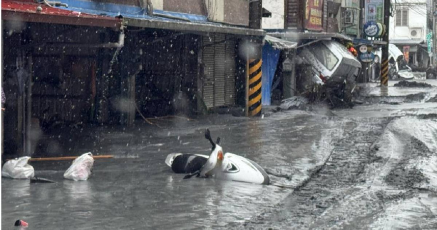部分低窪地區仍積水。（圖／朱昌輝提供）