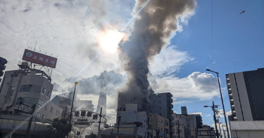 日本大阪近通天閣火災。（圖／翻攝自X@th4j7ZSZvgPZ775）