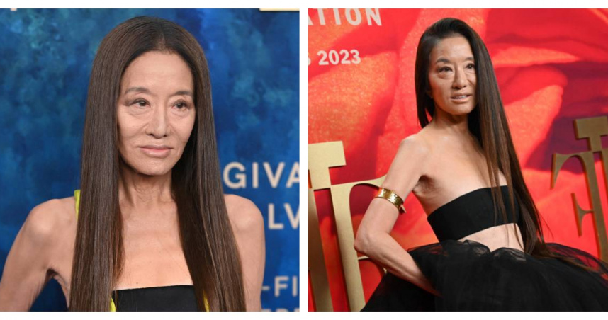 王薇薇出席第79屆英國影視藝文化學院獎相關派對，以平口上衣造型亮相，其造型與外貌變化成為網路話題。（圖／達志／美聯社）