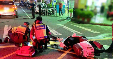 酒駕躲警竄逃小巷 女騎士失控撞上小黃