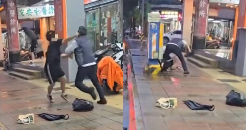 桃客司機與學生在街上互毆，學生滿臉是血。（圖／翻攝自Threads@hhaok.216）