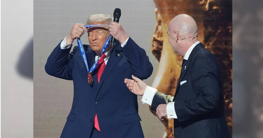 美國總統川普（Donald Trump）成為「FIFA和平獎」首位得主。（圖／達志／美聯社）