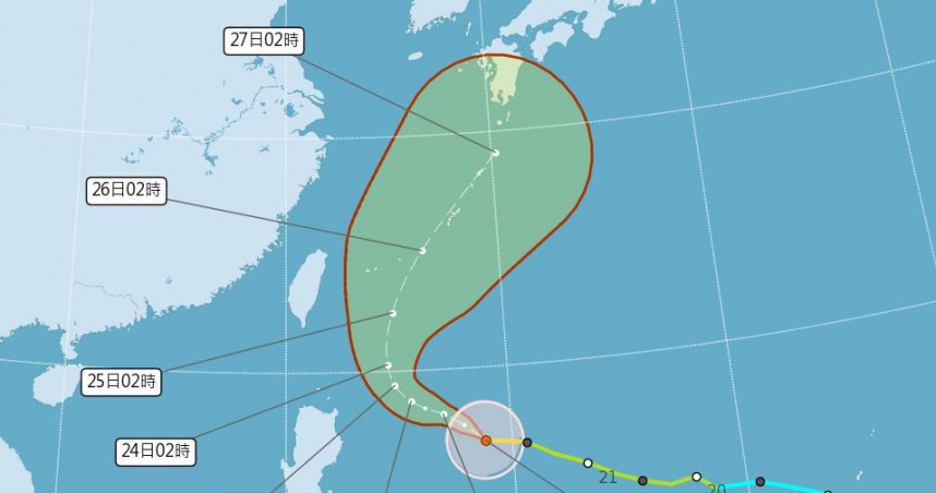 米克拉增強為中度颱風。（圖／氣象署）