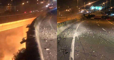 彰化深夜傳巨響!國道槽罐車墜橋爆炸 駕駛當場慘死