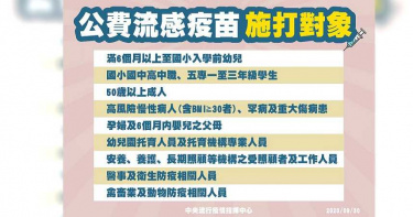 流感疫苗「10月5日」開打,公費對象、接種方式報你知