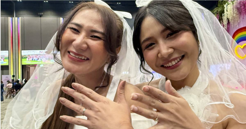 泰國1千對同性伴侶完婚。（圖／達志／美聯社）