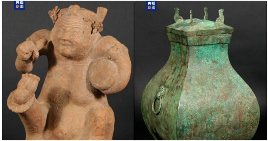 中國大陸國家文物局在美國紐約曼哈頓檢察官辦公室接收了41件被返還的中國文物藝術品。（合成圖／翻攝自《百度》）