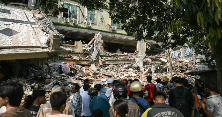 緬甸於28日發生芮氏規模8.2強震。（圖／翻攝自X）