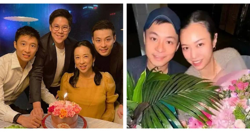 朱玲玲與三個兒子霍啟剛、霍啟山、霍啟仁合影,如今啟仁與泰國女友Namfon已經結婚了。(圖/翻攝自郭晶晶微博、mayaoo IG)