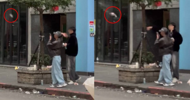 2男在超跑巷內狂砸酒瓶至車道。（圖／Threads@broisinyourmind2提供）