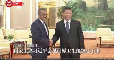 武漢肺炎/WHO秘書長赴陸 大讚習近平:公開透明、卓越領導
