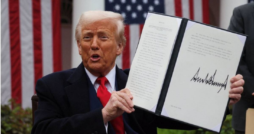 川普給各國的對等關稅政策引發眾怒。（圖／達志／路透社）