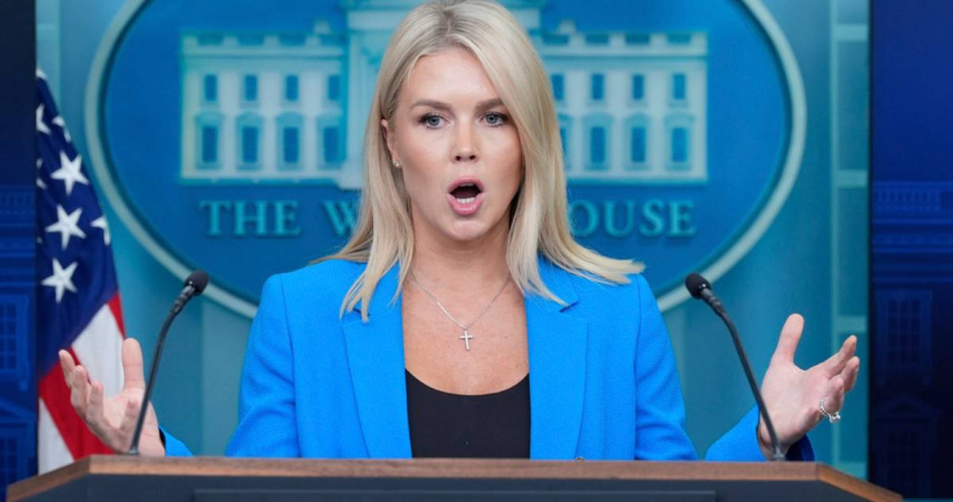 白宮發言人李威特嗆記者「問這什麼蠢問題」。（圖／美聯社／達志）