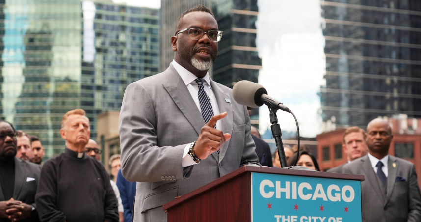 芝加哥市長強森（Brandon Johnson）。（圖／達志／美聯社）