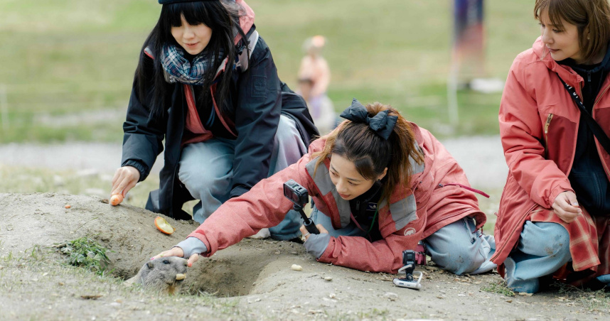 鬼鬼發現可愛土撥鼠。（圖／好看娛樂提供）