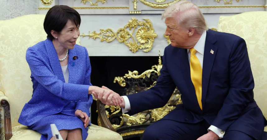 高市早苗在白宮會晤川普。（圖／達志／美聯社）