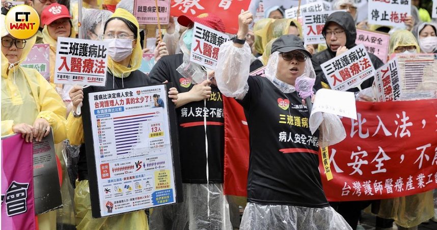 「三班護病比」入法攻防進入關鍵階段，朝野對修法方向與罰則仍存歧見。（圖／方萬民攝）