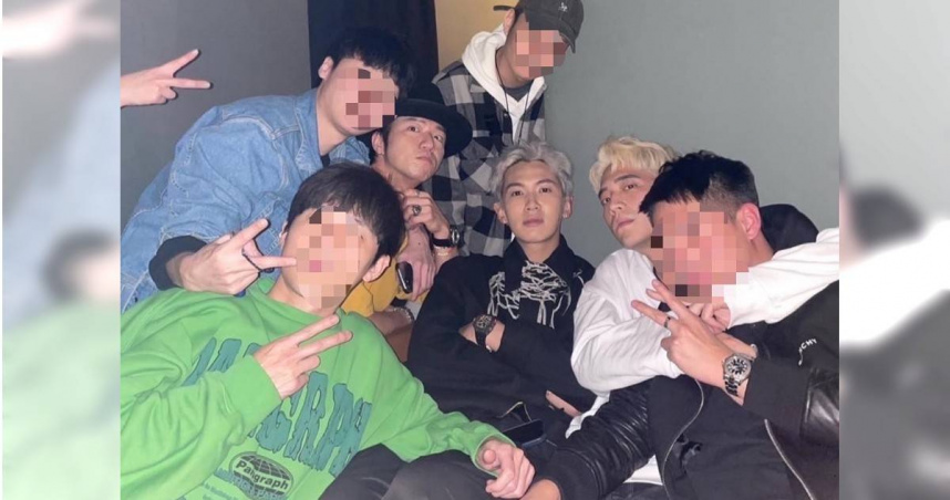 王大陸(右2）涉殺人未遂遭拘提，涉案友人游男（右1）遭爆是車商富二代。（圖／翻攝自IG)