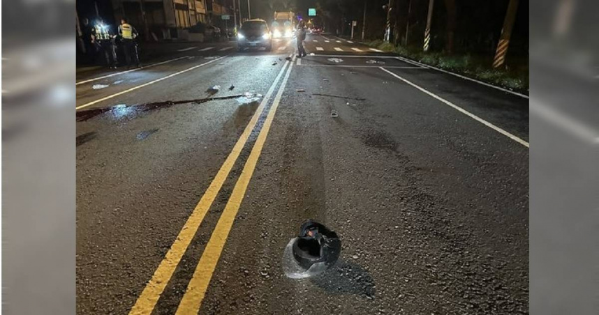 宜蘭監獄前騎士遭撞噴飛慘死街頭。（ 圖／翻攝畫面）