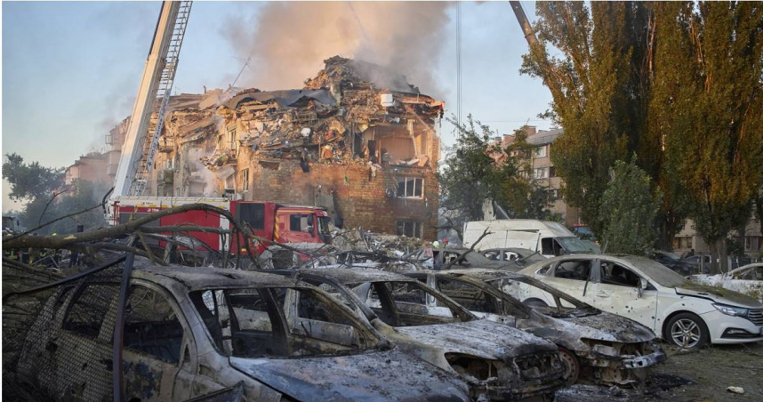 俄軍連兩晚空襲烏克蘭首都基輔。（圖／達志／美聯社）