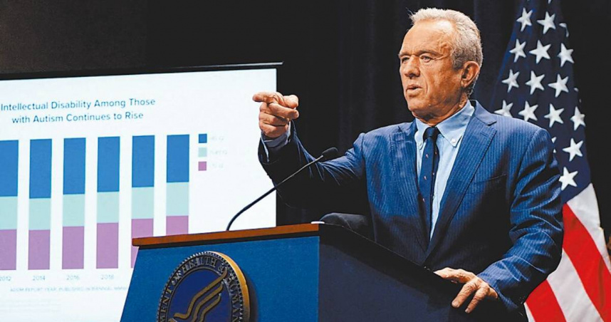 美國衛生部長小羅勃甘迺迪已將自閉症排入「讓美國再次健康」議程重點。（圖／路透）