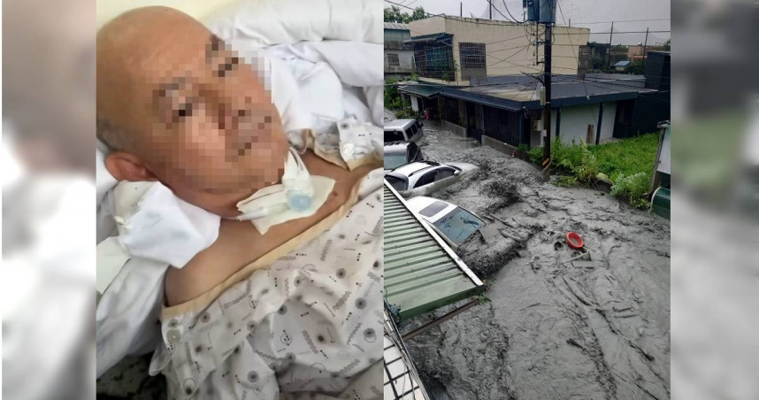 網友在社群發文表示父親及親友受困屋頂，今晨捎來好消息表示家人皆已獲救。（圖／翻攝自threads@lin_yun)