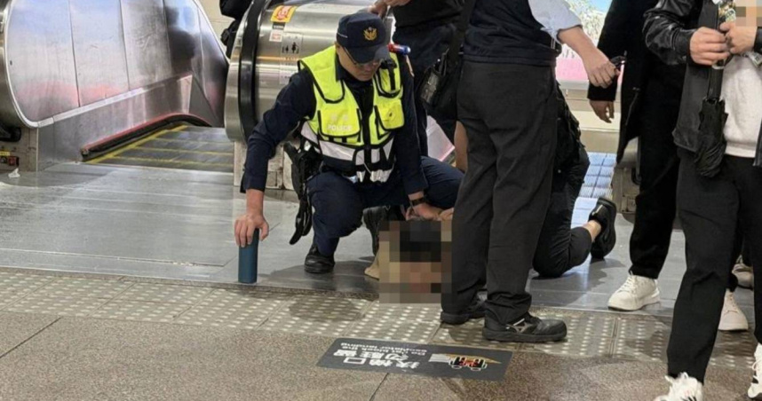 陳姓男子在北捷情緒失控、大聲咆哮，被站務人員噴辣椒水制止，檢察官複訊後聲請羈押。（圖／翻攝Threads@kouei.sj）