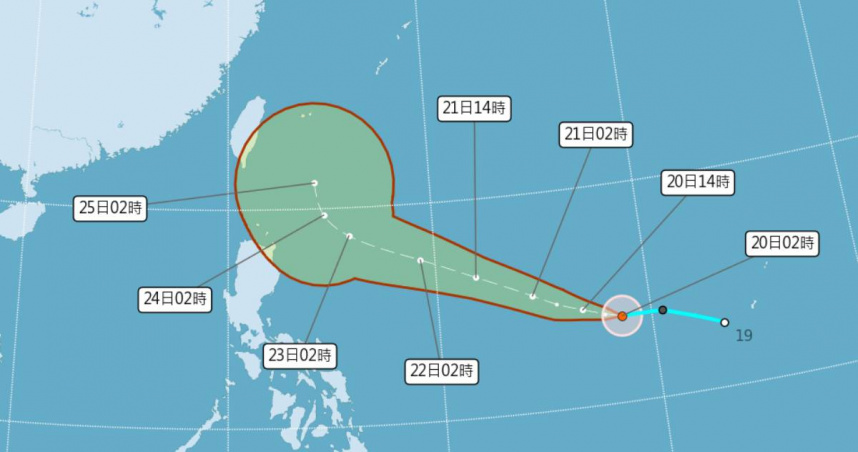 米克拉颱風路徑圖。（圖／氣象署）