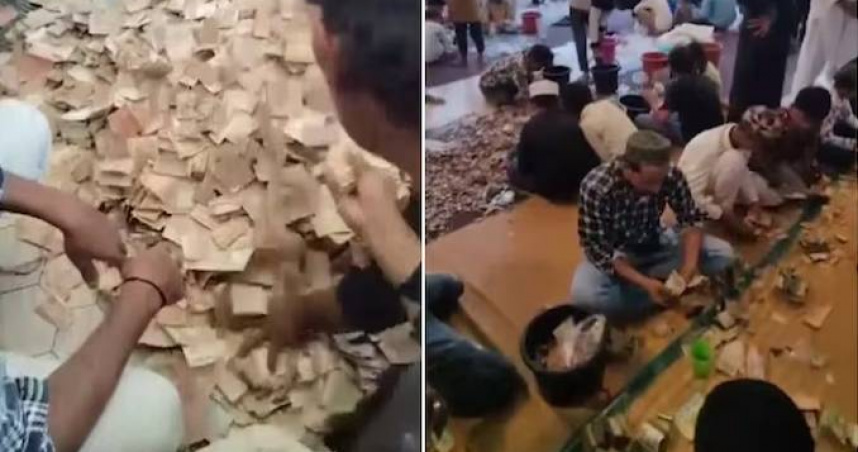 印度一名靠著街頭乞討維生的婦人在租屋處過世，鄰居在整理遺物時意外發現屋內竟有約300萬盧比的現金。（圖／翻攝自X／@IndiaToday）