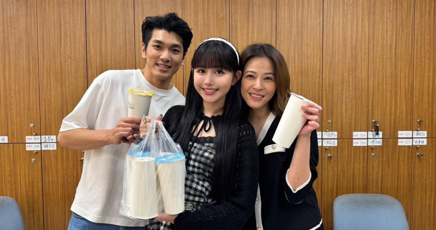 琳誼 Ring帶著珍奶，到《好運來》探班，自曝最愛蘇晏霈與吳政澔這對「樂軒CP」。（圖／民視）