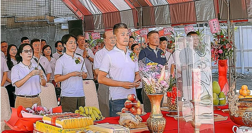 林鴻璋鮮少在公開場合露面，首場媒體處女秀，也不讓記者拍照，僅提供2張開工動土的大合照。（圖／暉騰建設提供）