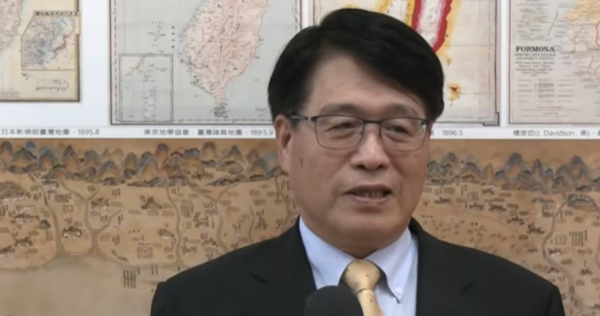 游盈隆會前受訪表示，中選會今天會積極地跟委員溝通，「希望不要減列我們很少很少的媒體宣傳費」。（圖／截自中天電視直播）