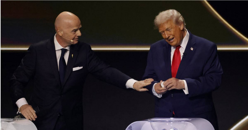 美國總統川普（Donald Trump）與國際足總（FIFA）主席Gianni Infantino兩人交情不錯。（圖／達志／路透社）