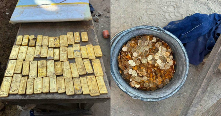 比利時一棟住宅近日進行翻修工程時竟挖出價值3.3億元的黃金。（圖／翻攝Lokale Politie Dendermonde臉書）