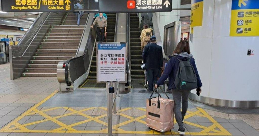 台北捷運近日陸續調整上行電扶梯運行速度,包括台北車站、市政府站等轉乘或旅客較多的車站,共計47座電扶梯,從原每秒0.5公尺調至每秒0.65公尺。(圖/台北捷運公司提供)