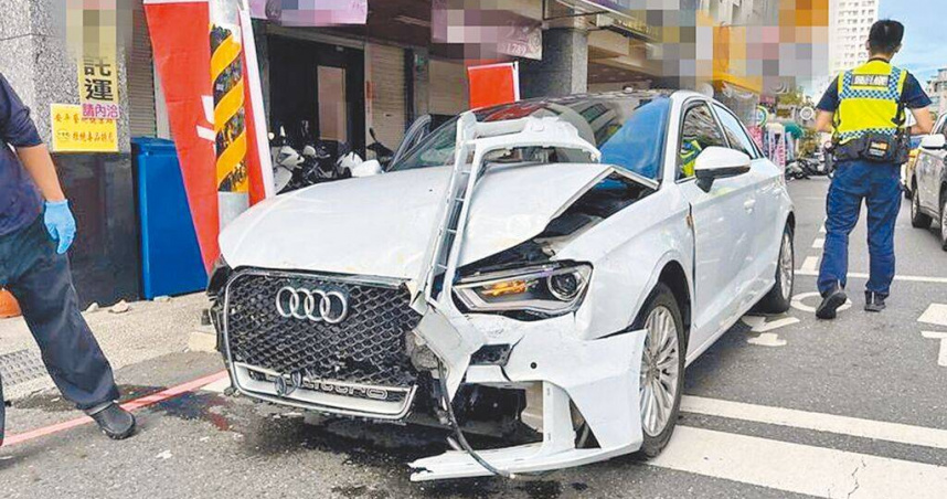 喝酒及吸毒後駕車撞死人的魏姓女子，還衝撞計程車及路邊騎樓，自己的車子也撞毀。（圖／報系資料照）