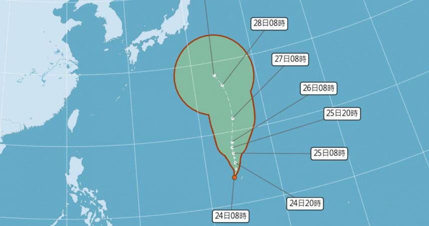 熱帶低壓TD12生成。（圖／中央氣象署）
