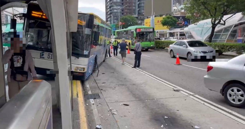 台中BRT科博館站前驚傳3車事故　公車「衝上候車月台」釀5傷