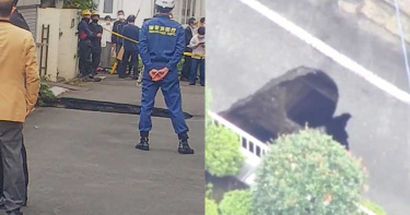 東京驚見「巨無霸黑洞」!道路無預警坍塌 深5公尺警急封鎖