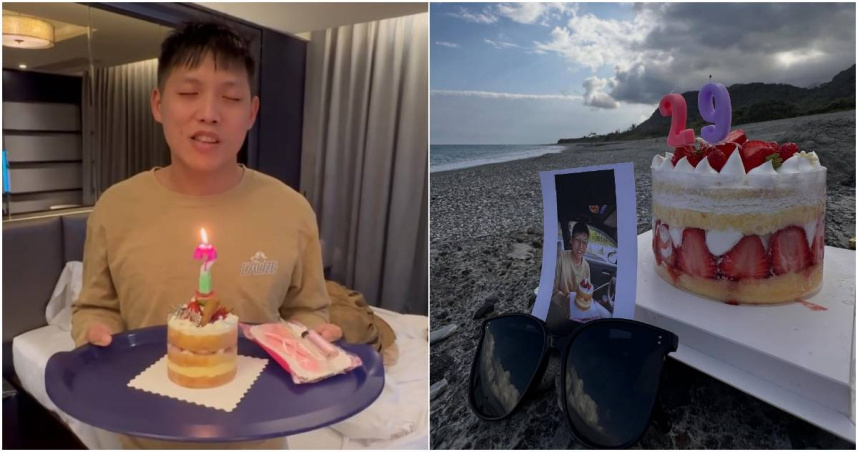 辛柏毅妻子表示，手機裡的最後1個影片是辛柏毅在去年生日時，許下願望及那份快樂的悸動。（圖／翻攝自Threads／@reeeee2812）