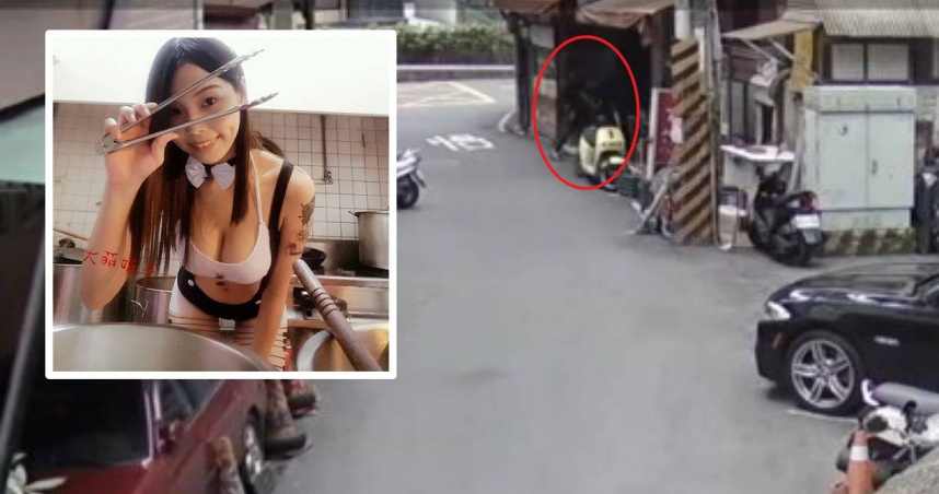 林姓毒蟲（紅圈處）闖進曾轟動一時的爆乳女實況主牛肉麵店偷走手機。（圖／警方提供）