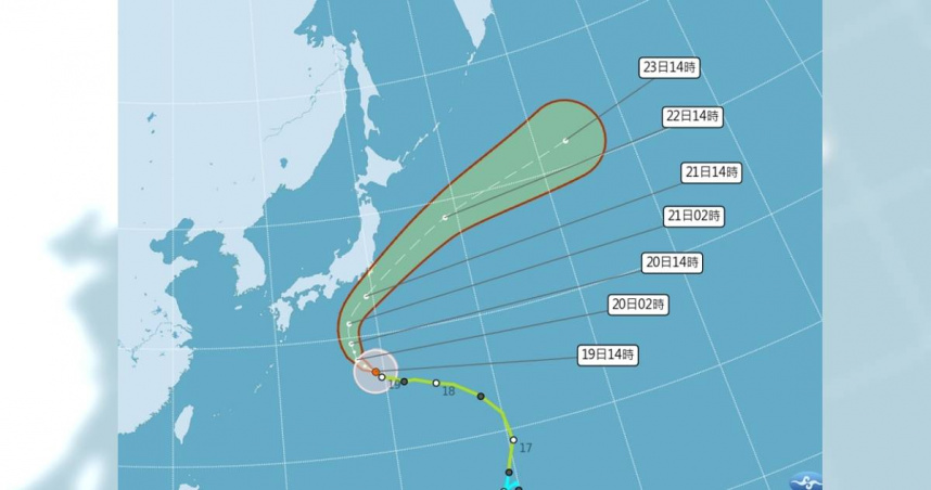 杜鵑颱風最新路徑。（圖／翻攝自中央氣象署）