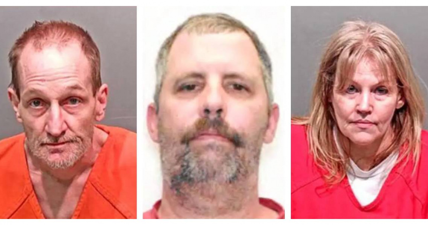 警方指出，涉案夫妻蘇珊（圖右）與詹姆斯（圖左）由吉娃娃啃食死者奧尼爾（圖中）的遺體。（圖／Lakewood Police Department）