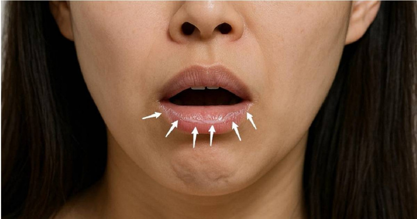 清晨起床嘴唇或頰黏膜內側的「白膜」並非怪病，而是脫落的口腔上皮細胞，與唾液與細菌的混合體。（圖／翻攝自Facebook／黃軒醫師 Dr. Ooi Hean）