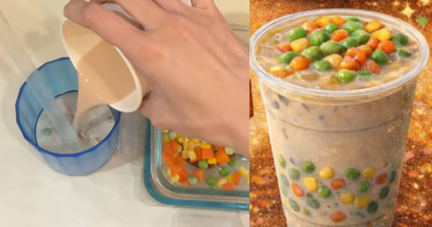 超獵奇飲品「三色豆奶茶」爆紅。（圖／翻攝自Instagram@xinle20200324）