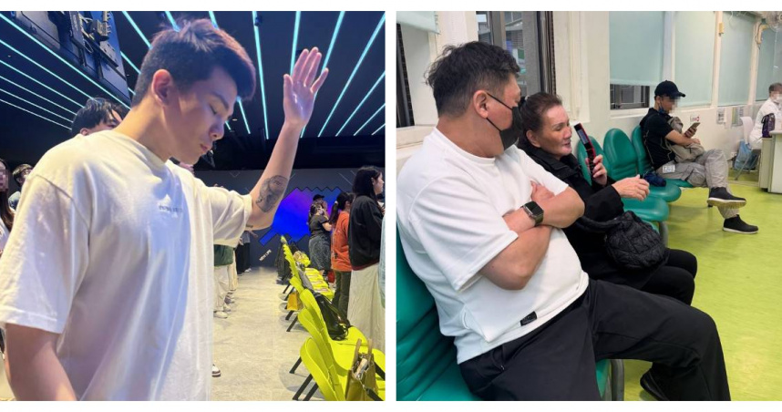 趙正平（左）陪同孫媽看病，讓孫生相當感謝。（圖／翻攝自孫生IG）