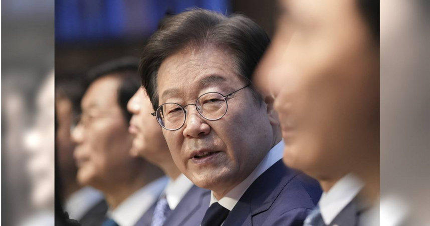 與南韓前總統文在寅同一政黨的總統候選人李在明。（圖／達志／美聯社）