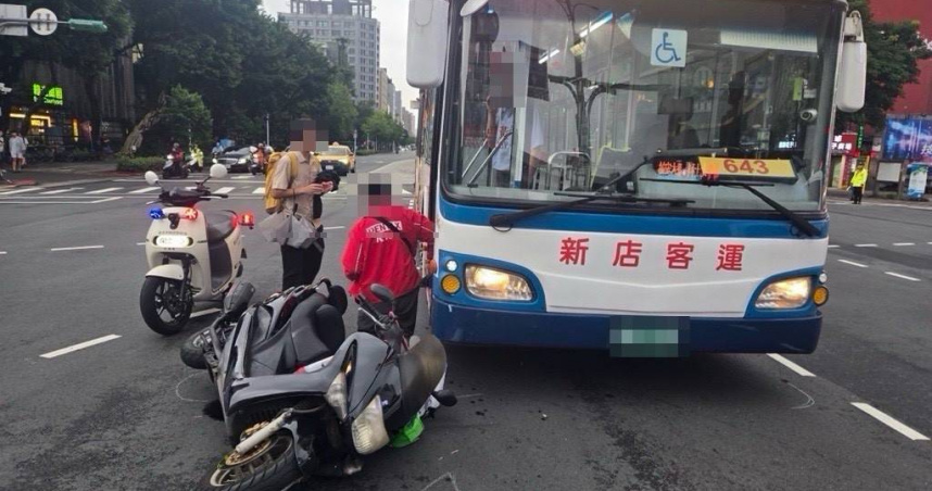 台北大安公車駕駛恍神闖紅燈　攔腰撞飛綠燈起步機車釀2傷