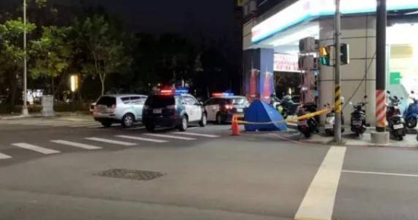 台中1棟酒吧綜合性大樓有人墜樓，婦人疑酒後摔落當場死亡，警方已封鎖蒐證中。（圖／翻攝畫面）