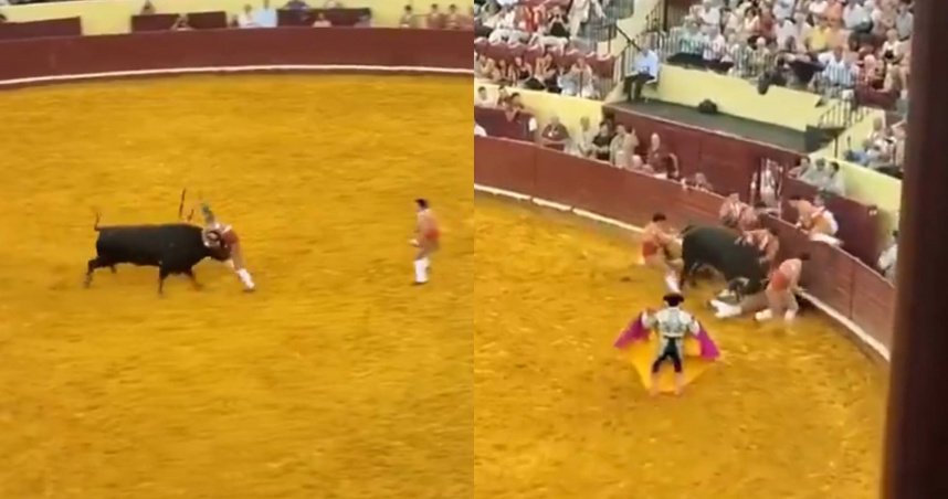 葡萄牙首都里斯本坎普佩奎諾（Campo Pequeno）鬥牛場在22日晚間傳出死亡意外。（圖／翻攝自社群網站X）